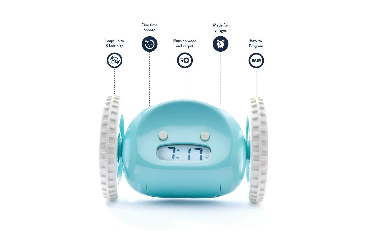 Réveil En Fuite Clocky Bleu Clair - Réveils – Image 2