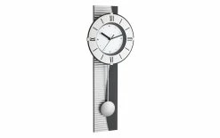 TFA Dostmann Horloge Murale XXL Avec Pendule, Argent - Horloge Murale