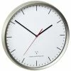TFA Dostmann Horloge Murale Radio Avec Cadre En Acier Inoxydable 30,5 Cm, Argenté/Blanc - Horloge Murale