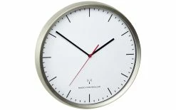 TFA Dostmann Horloge Murale Radio Avec Cadre En Acier Inoxydable 30,5 Cm, Argenté/Blanc - Horloge Murale