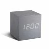 Gingko Réveil Numérique Cube Click Clock Argent - Réveils