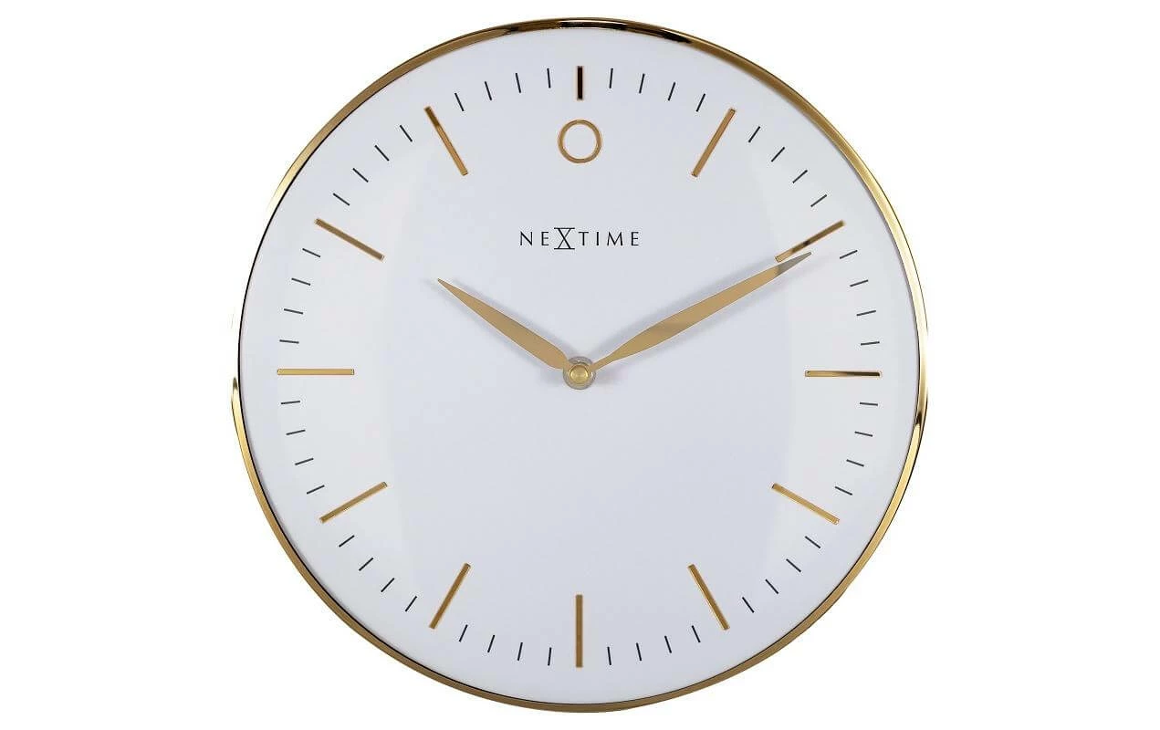 NeXtime Horloge Murale Petit Glamour 30 Ø, Doré/Blanc - Horloge Murale