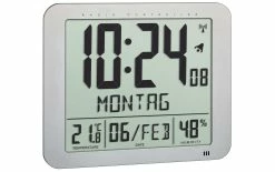 TFA Dostmann Horloge Radio-pilotée Avec Climat Ambiant 24,8 X 20,6 Cm, Argenté - Réveils