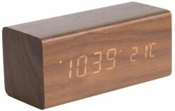 KARLSSON Réveil Numérique Bloc Marron - Réveils