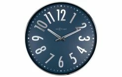 NeXtime Horloge Murale Alchemy Ø 40 Cm, Bleu/Argenté - Horloge Murale