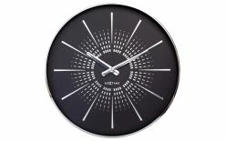 NeXtime Horloge Murale Excentric Ø 40 Cm, Noir/Argenté - Horloge Murale