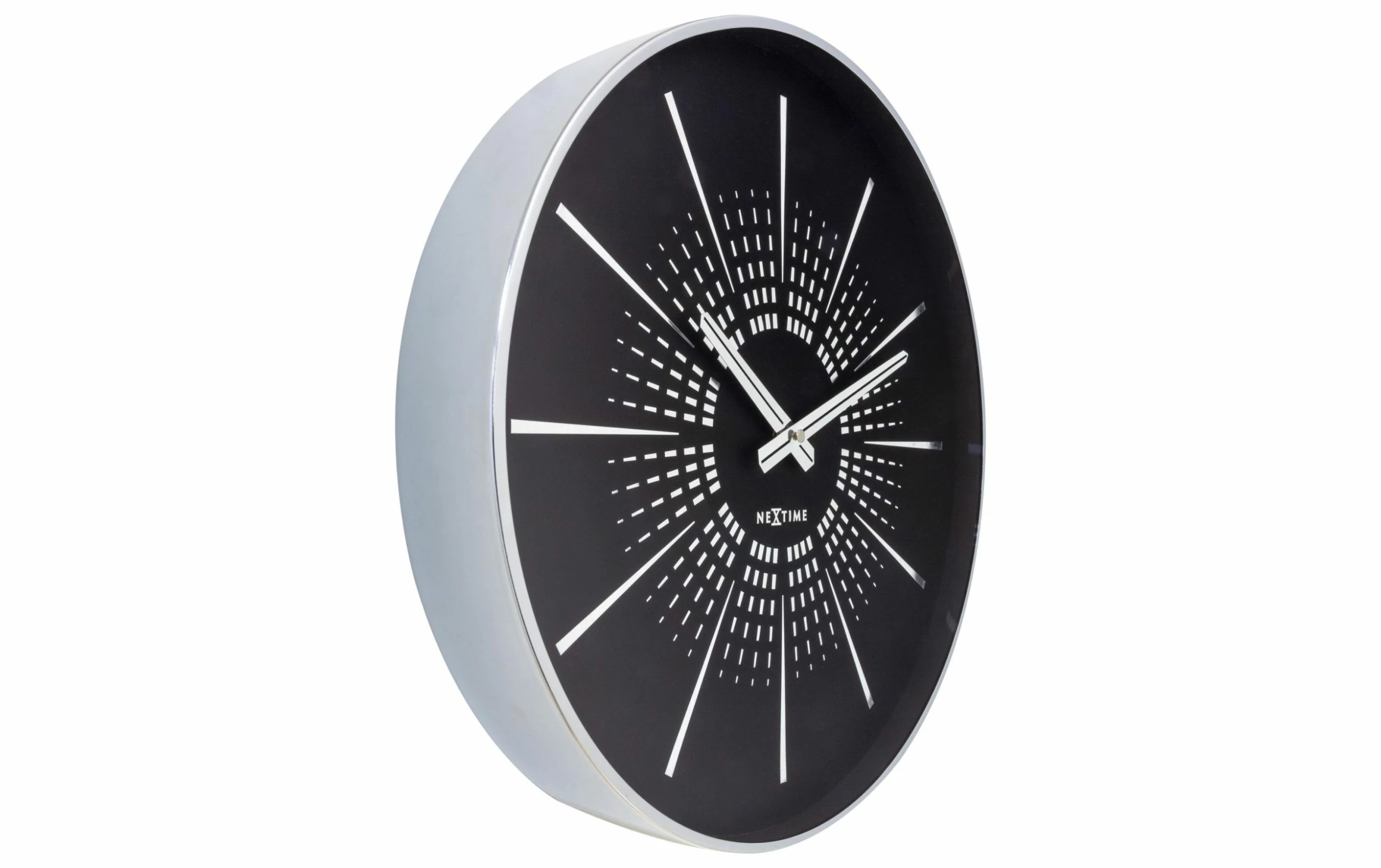 NeXtime Horloge Murale Excentric Ø 40 Cm, Noir/Argenté - Horloge Murale – Image 3