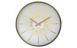 NeXtime Horloge Murale Excentric Ø 40 Cm, Doré/Blanc - Horloge Murale