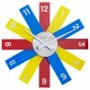 NeXtime Horloge Murale Plexi Ø 40 Cm, Bleu/Jaune/Rouge - Horloge Murale