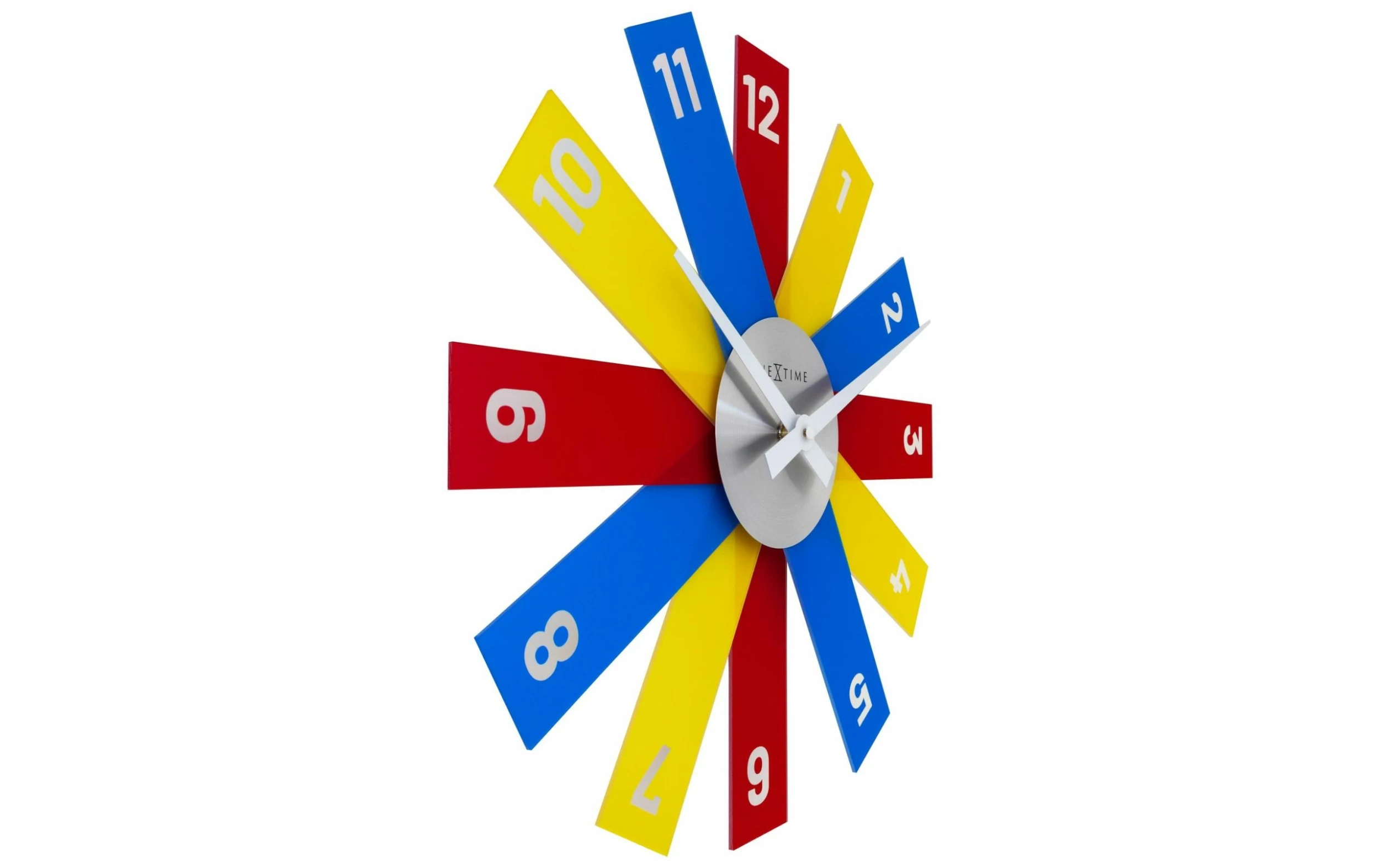 NeXtime Horloge Murale Plexi Ø 40 Cm, Bleu/Jaune/Rouge - Horloge Murale – Image 3