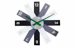 NeXtime Horloge Murale Plexi Ø 40 Cm, Gris/Noir/Blanc - Horloge Murale