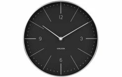 KARLSSON Horloge Murale Normann Numbers Ø 27.5 Cm, Noir/Argenté - Horloge Murale
