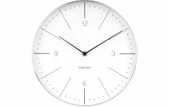 KARLSSON Horloge Murale Normann Numbers Ø 27.5 Cm, Argenté/Blanc - Horloge Murale