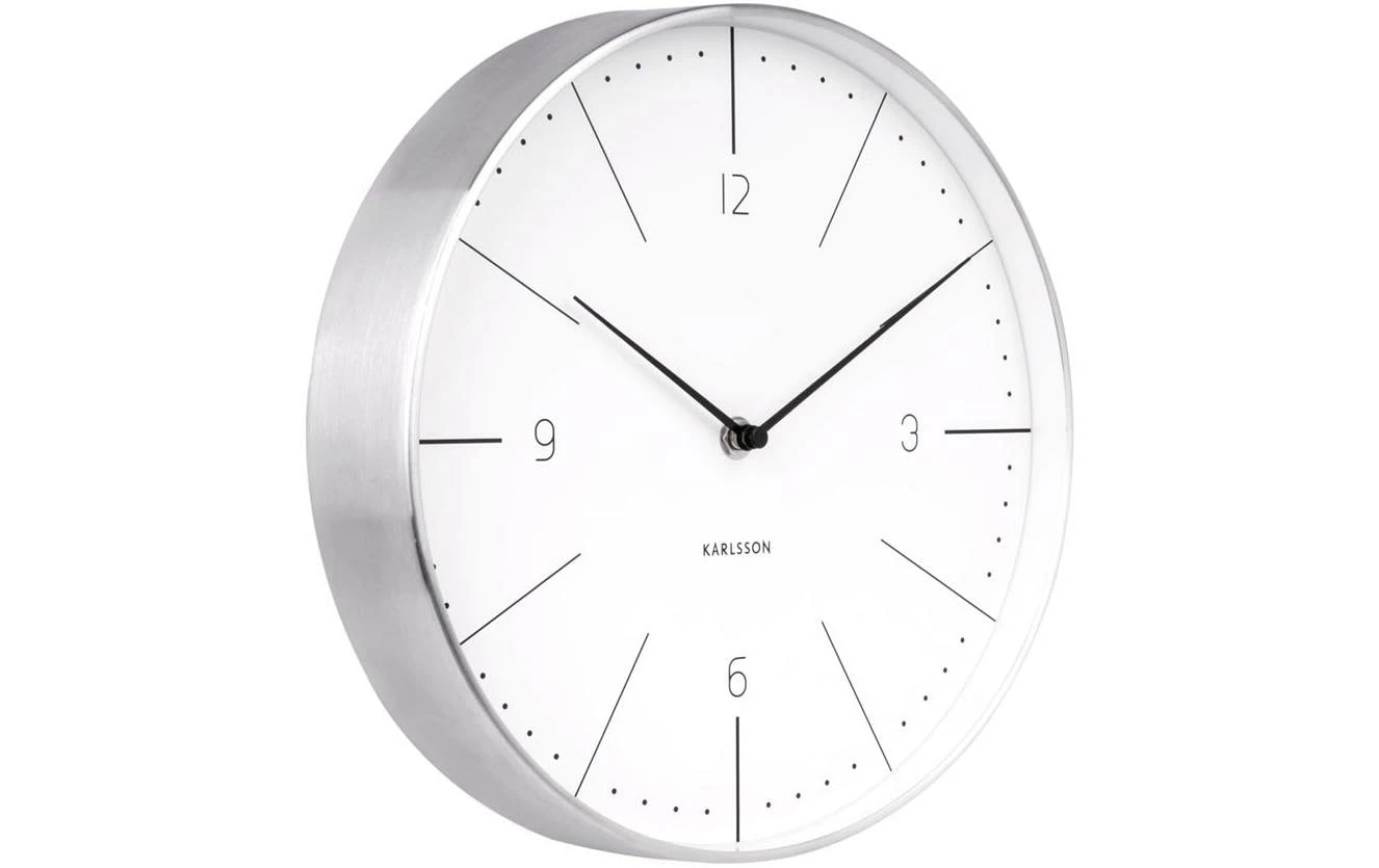 KARLSSON Horloge Murale Normann Numbers Ø 27.5 Cm, Argenté/Blanc - Horloge Murale – Image 2