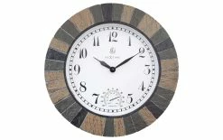 NeXtime Horloge De Jardin Aster Large Ø 43,5 Cm, Beige/Gris/Noir - Horloge Murale