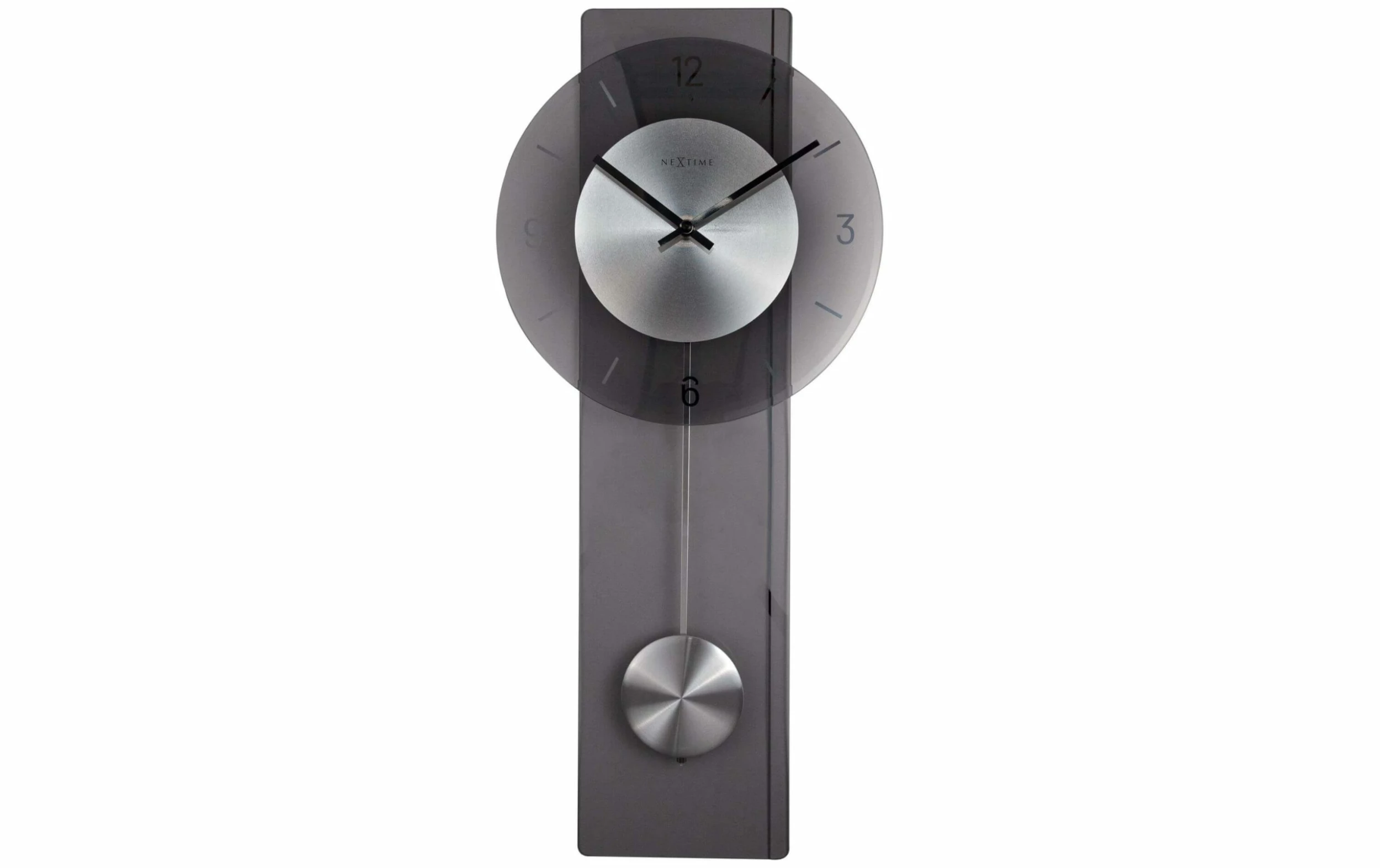NeXtime Horloge Murale Eleanor Ø 30 Cm Transparent/Gris - Horloge Murale