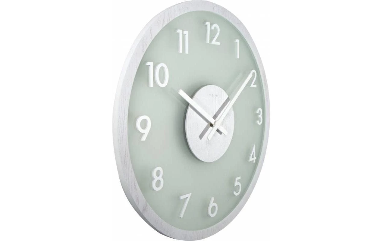 NeXtime Horloge Murale Bois Givré Ø 50 Cm Blanc - Horloge Murale – Image 2