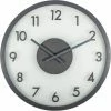 NeXtime Horloge Murale Frosted Wood Ø 50 Cm Gris - Horloge Murale