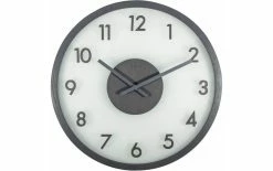 NeXtime Horloge Murale Frosted Wood Ø 50 Cm Gris - Horloge Murale