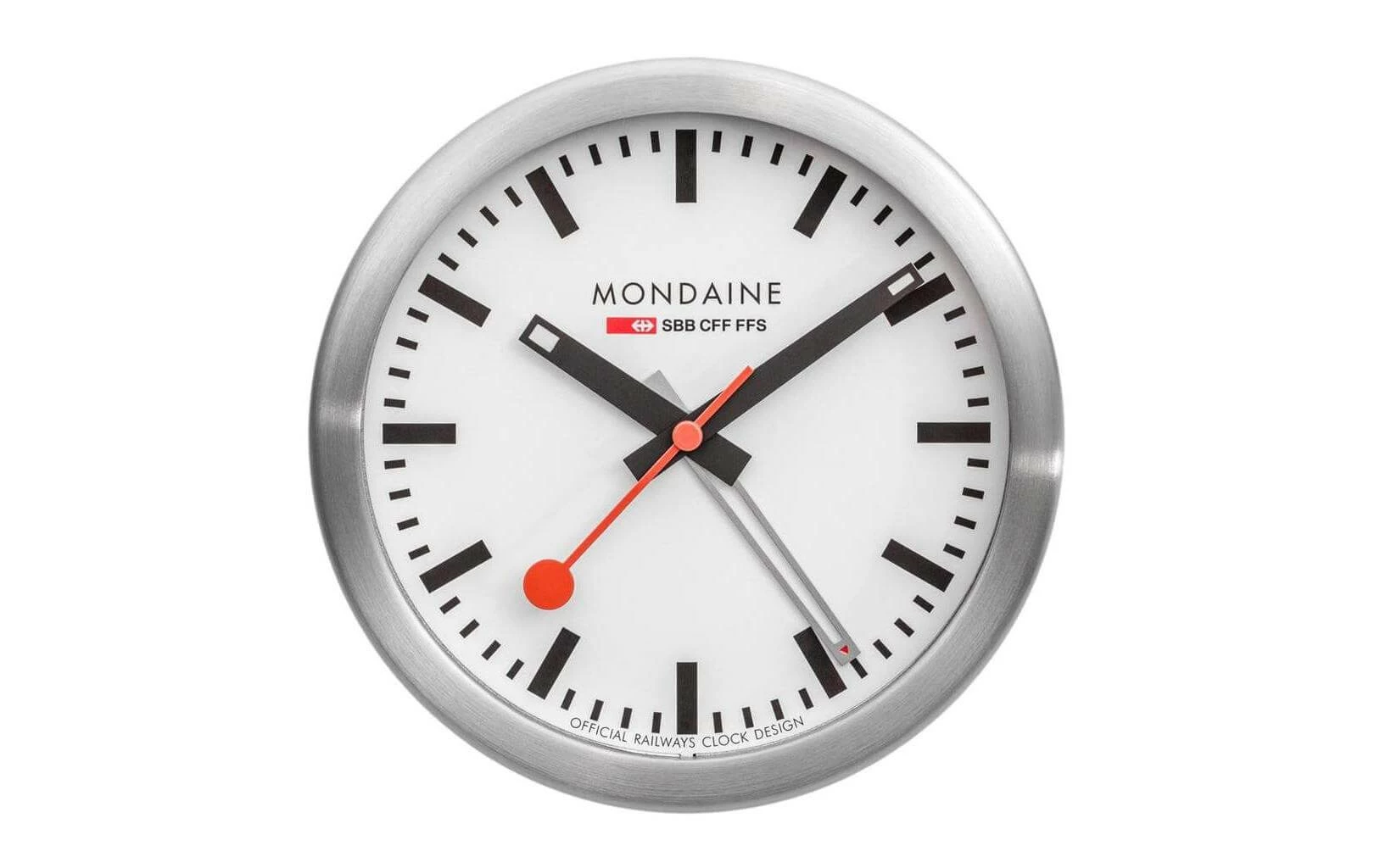 Mondaine Réveil Classique Quartz Ø 12,5 Cm, Argenté/Blanc - Réveils