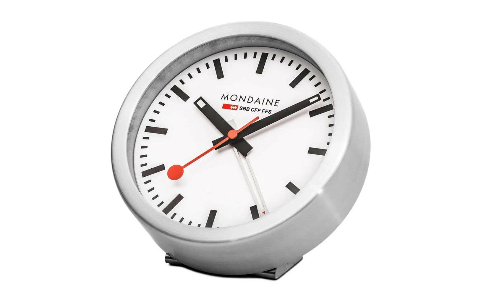 Mondaine Réveil Classique Quartz Ø 12,5 Cm, Argenté/Blanc - Réveils – Image 2