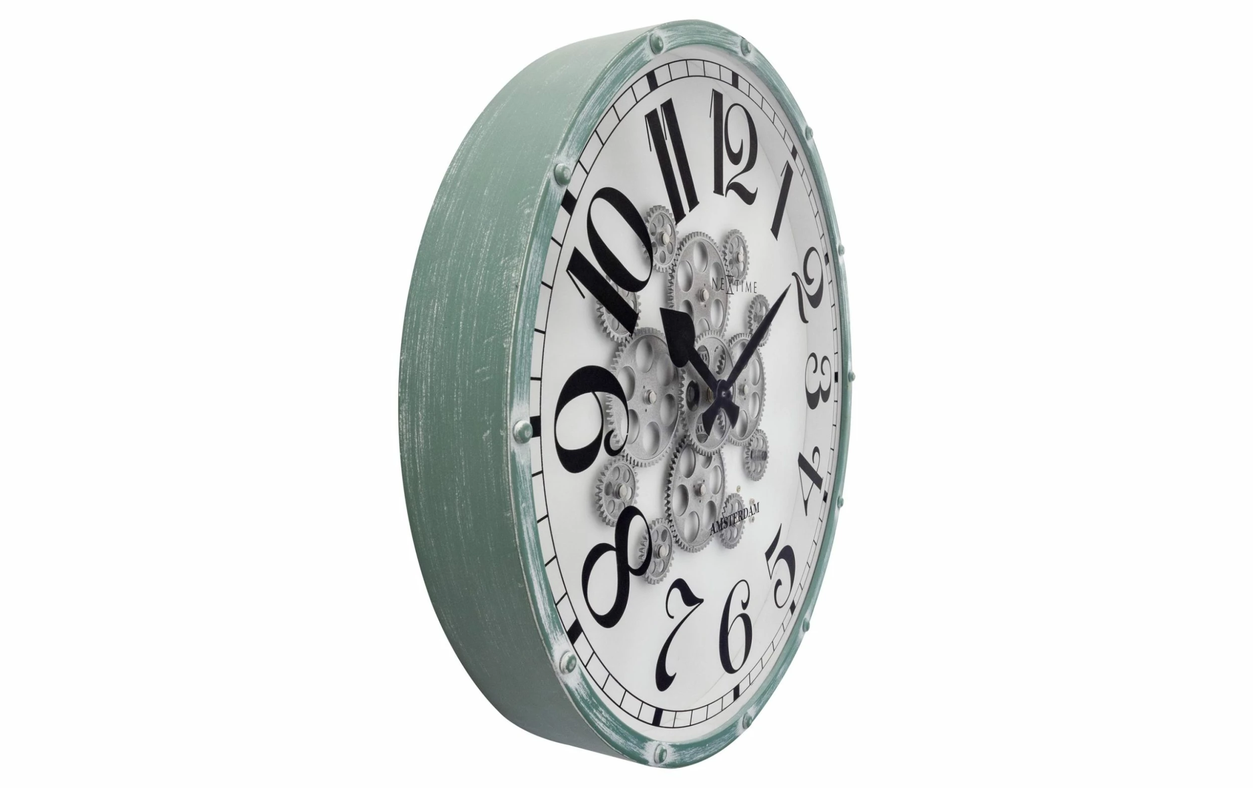 NeXtime Horloge Murale Henry Blanc/Turquoise, 50 Cm - Horloge Murale – Image 3