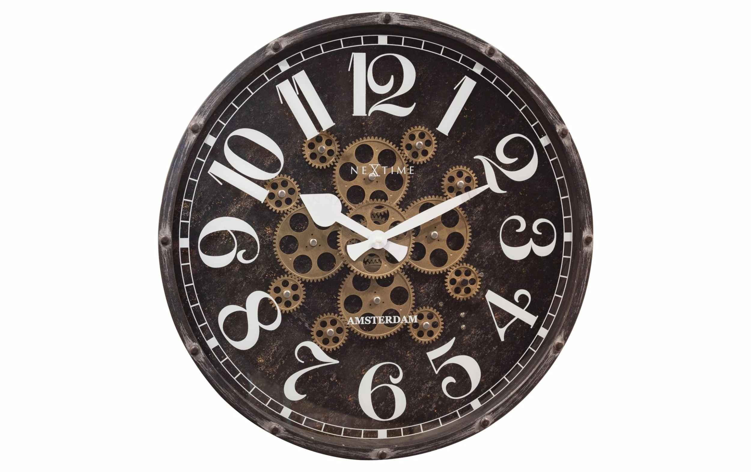NeXtime Horloge Murale Henry Brun Fonce, 50 Cm - Horloge Murale