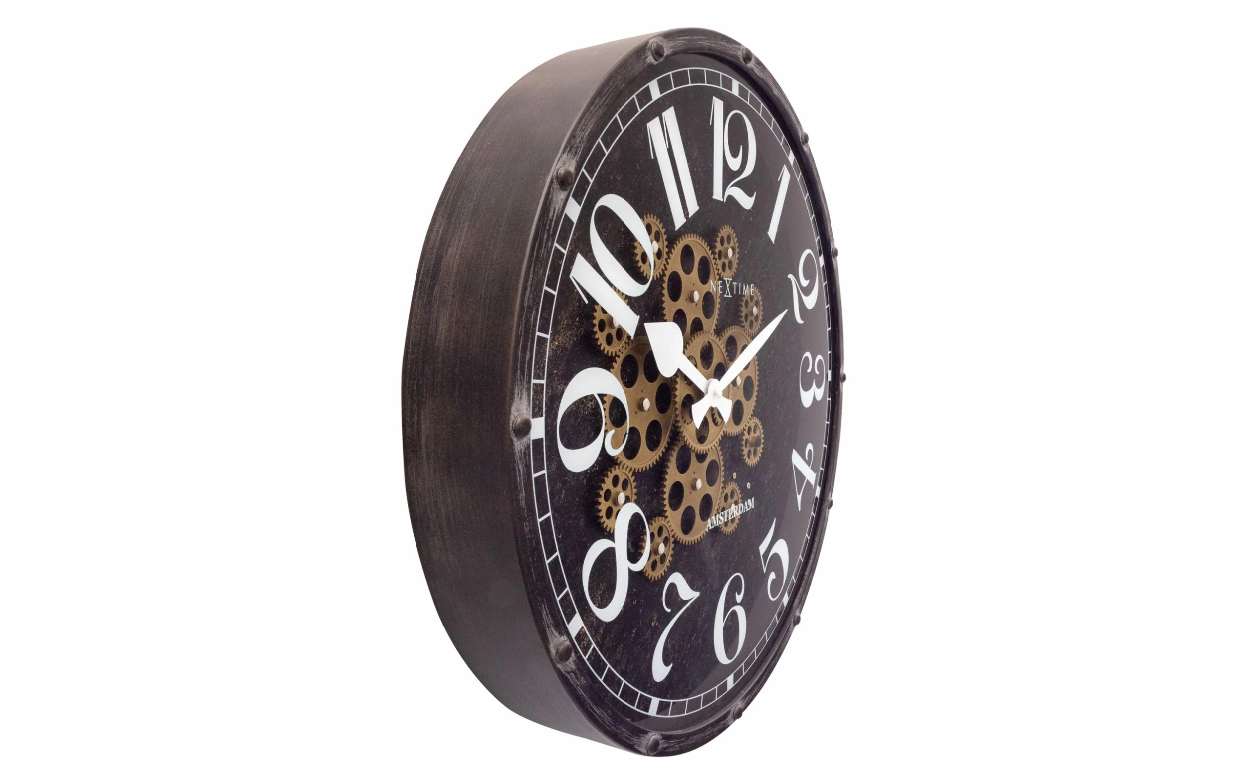 NeXtime Horloge Murale Henry Brun Fonce, 50 Cm - Horloge Murale – Image 2
