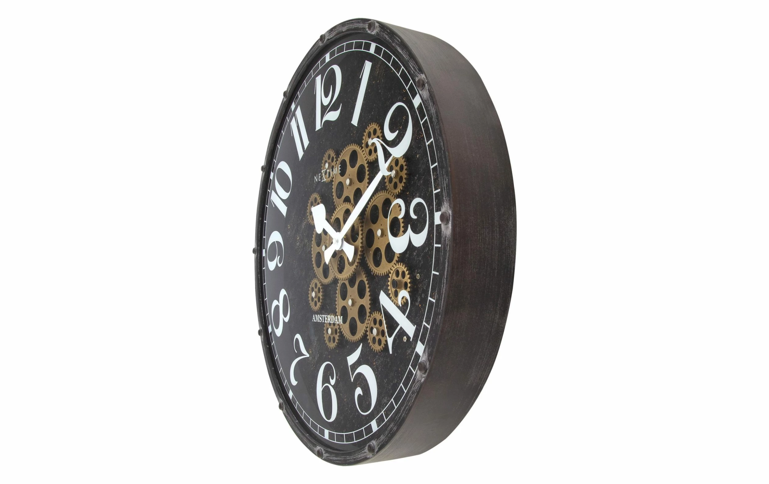 NeXtime Horloge Murale Henry Brun Fonce, 50 Cm - Horloge Murale – Image 3