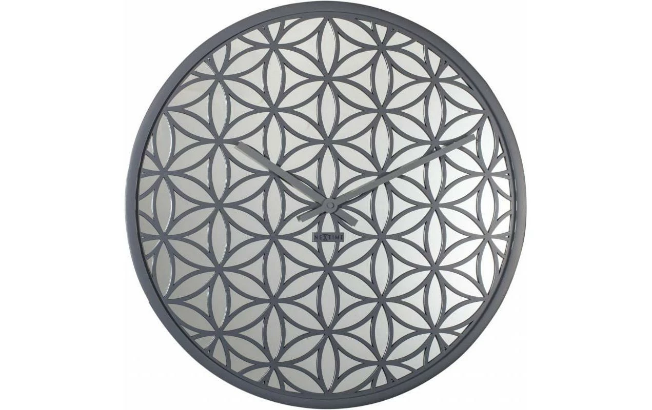 NeXtime Horloge Murale Miroir Bella Ø 50 Cm Gris - Horloge Murale