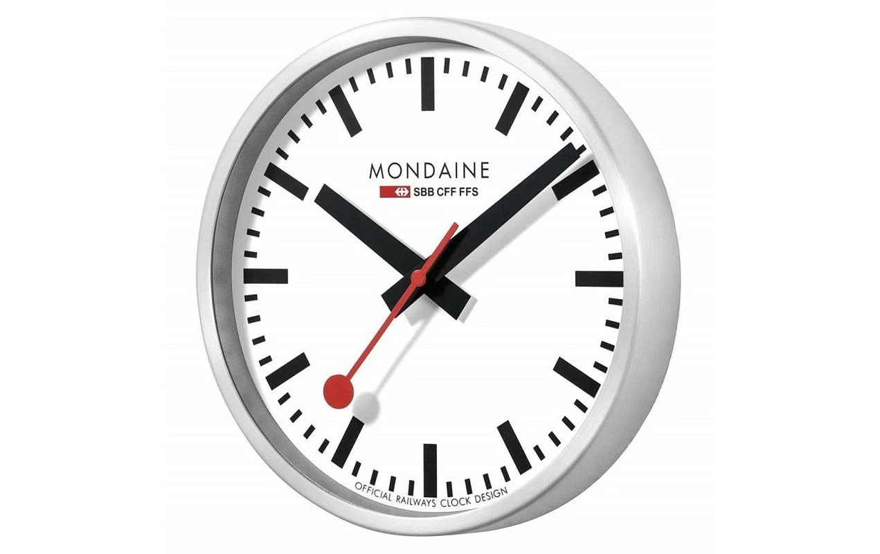 Mondaine Horloge Murale Quartz Ø 40 Cm, Argenté/Blanc - Horloge Murale – Image 2