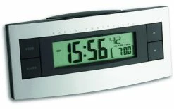 TFA Dostmann Réveil Radio-piloté Digital Noir/Argent - Réveils