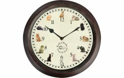 Esschert Design Horloge De Jardin Avec Des Bruits De Chat Ăž 30 Cm, Multicolore - Horloge Murale