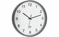 TFA Dostmann Horloge Murale Radio Ø 30.2 Cm, Gris/Blanc - Horloge Murale