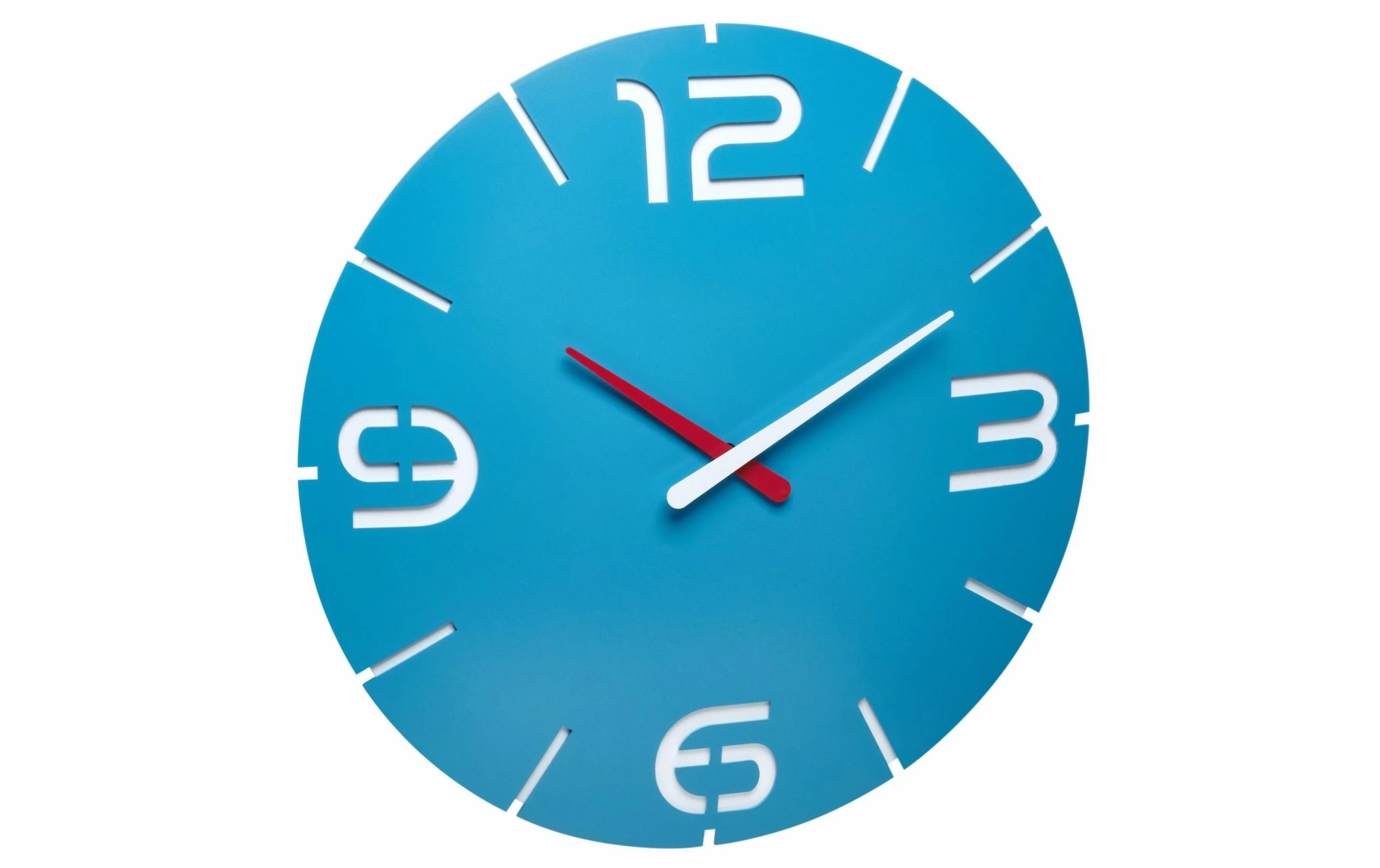 TFA Dostmann Horloge Murale Radio Contour Bleu, Ø 35 Cm - Horloge Murale