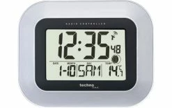 Technoline Horloge Murale Radio WS8005 Argenté - Horloge Murale